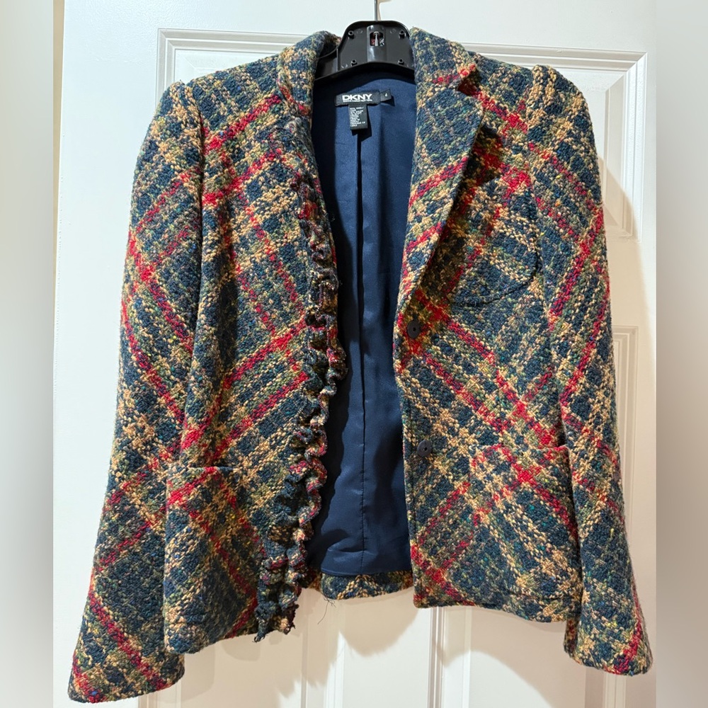 DKNY Midnight Blue Wool Blend Blazer